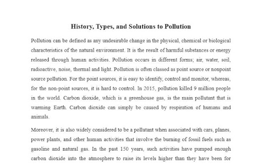 Mẫu bài về sự hình thành, các loại và giải pháp khắc phục environmental pollution