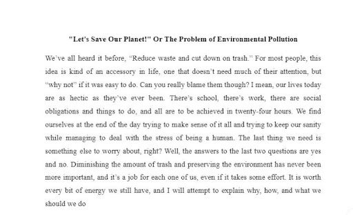 Mẫu bài environmental pollution essay về kêu gọi người dân, hành động