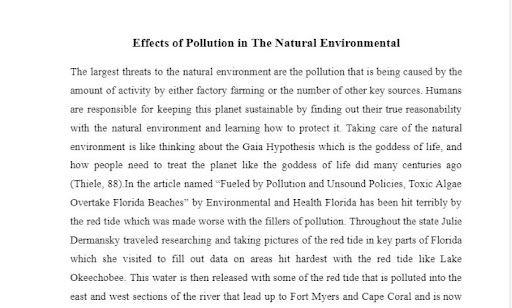 Mẫu bài environmental pollution essay về hiệu ứng của việc ô nhiễm môi trường