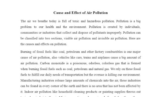 Mẫu bài environmental pollution essay về nguyên nhân và hậu quả